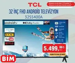 TCL 32 İNÇ FHD ANDROİD TELEVİZYON 32S5400A AKILLI TV